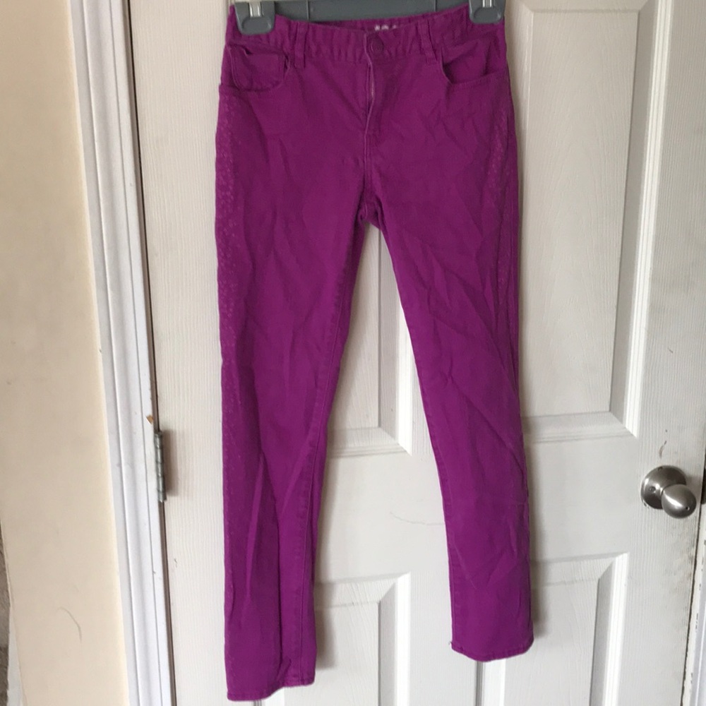 Girls Size 12 super skinny purple jeans